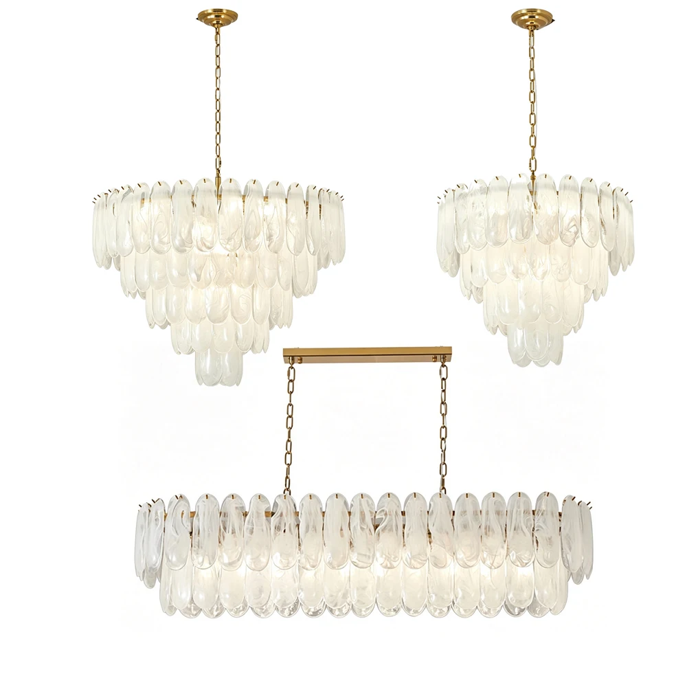 Come Get Cloud Glass Ceiling Pendant Lights Vintage Luxury Light Fixture for Living Room, Dining Room Hanging Chandeliers Lampen