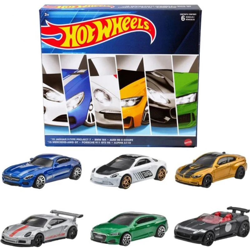 Hot Wheels Car Culture Zamac Themed Vehicles Diecast 1:64 Diecast Metal Car 6-Pack Mercedes Benz Porsche Kids Car Collection Set