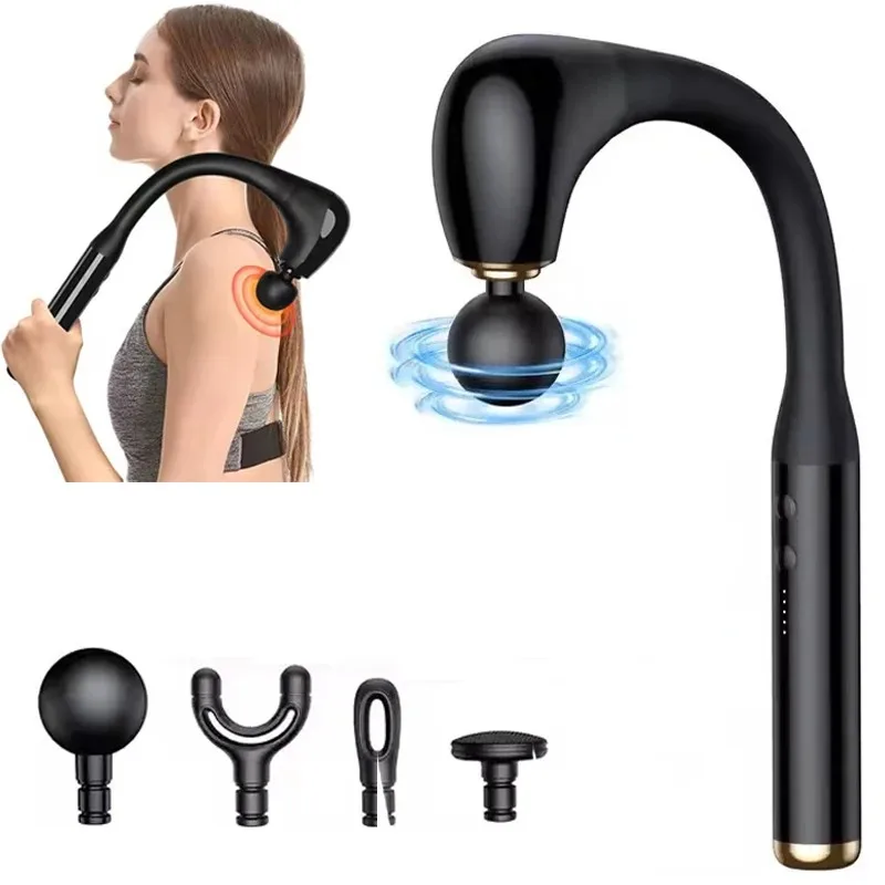 

Fascia Gun Portable Massage Gun Deep Tissue With Extended Handle U-Shaped Back Massager Body Massager for Neck Shoulder Back Leg