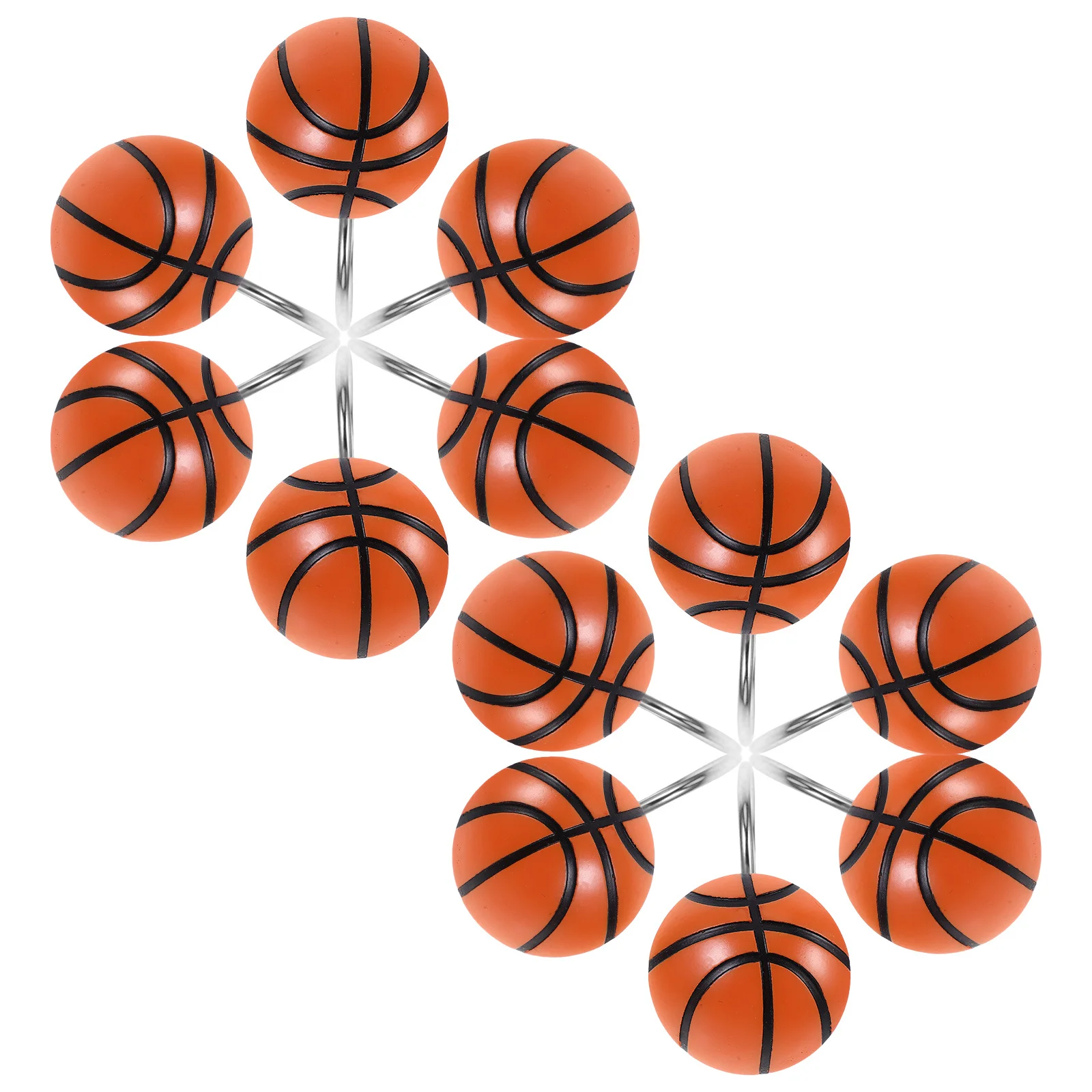 

12Pcs Basketball Shower Curtain Hooks Stainless Steel Round Rings Decorative Easy Installation Clip Curtain Hooks