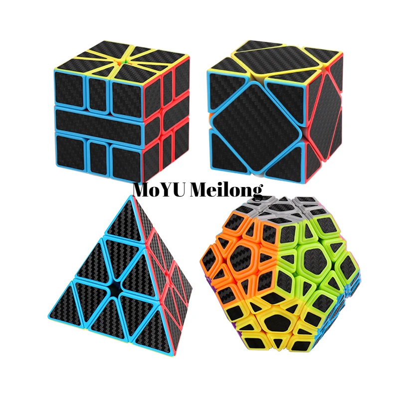 [SomeCube] MoYu MeiLong SQ1 Skewb Pyraminx Megaminx Alien Carbon Cube Speed 2345 Caja de regalo Cubos de embalaje de carbono