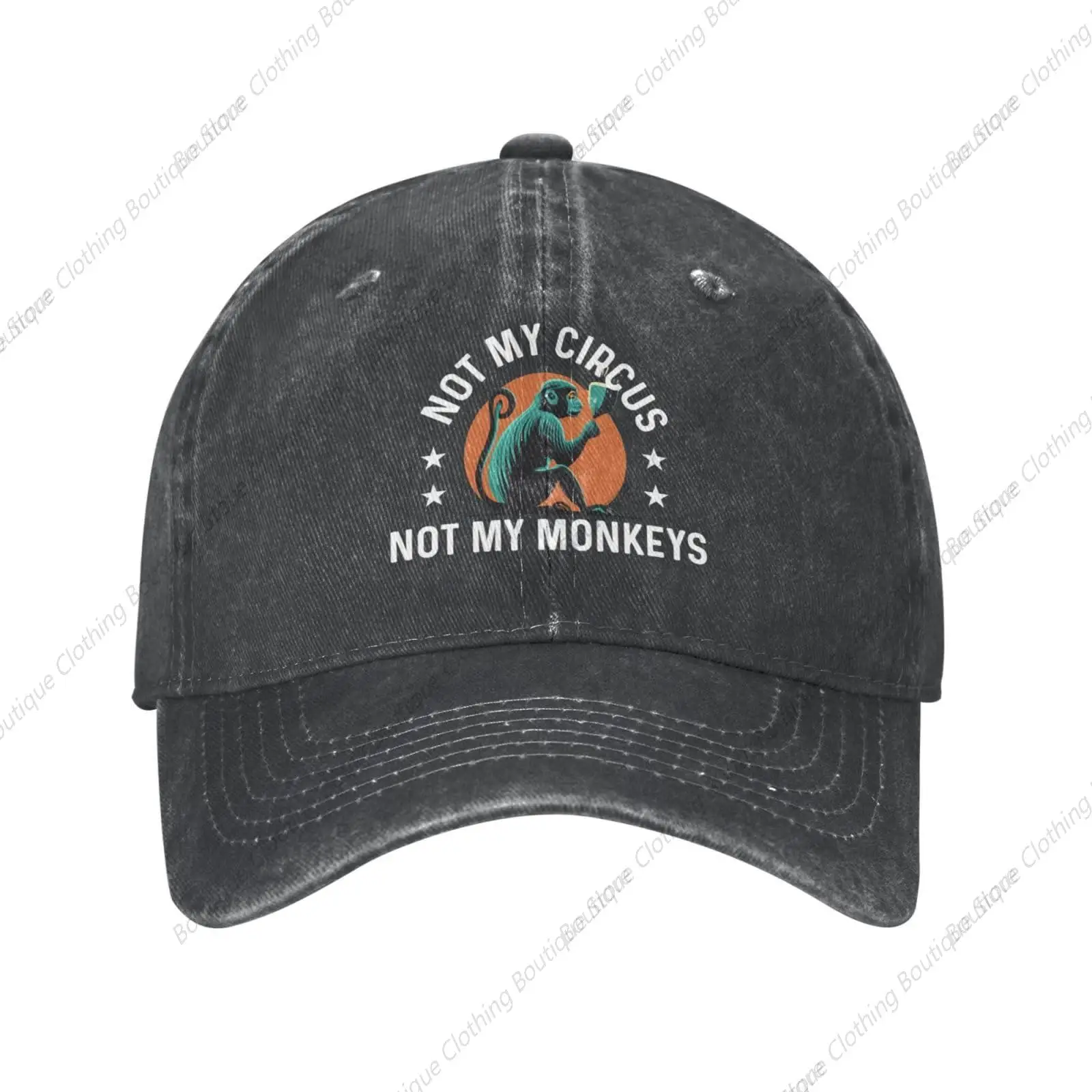 

Not My Circus Not My Monkeys Hat Women Baseball Hat with Design Cap Black