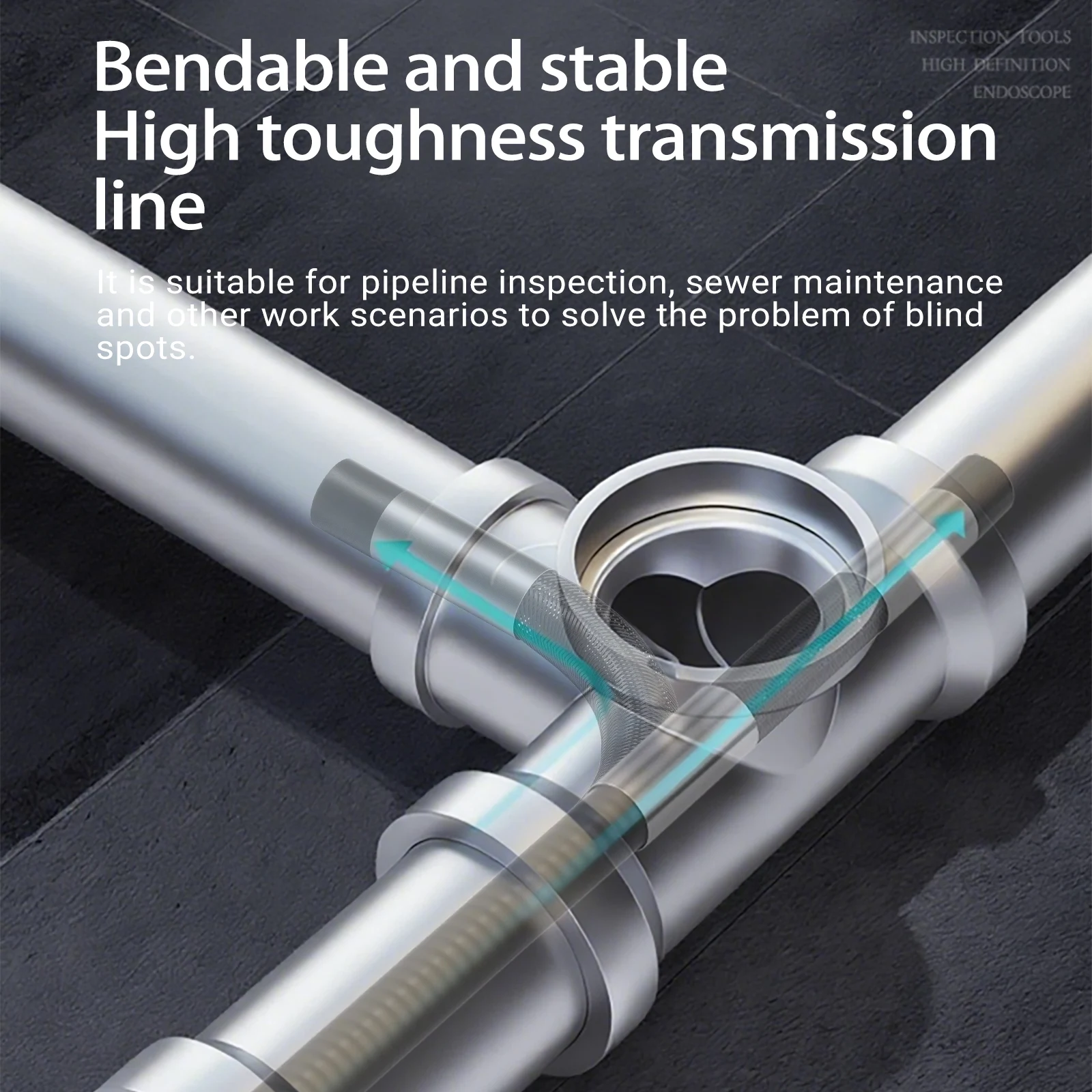 DDCAMERA Two-Way Articulating Borescope for iPhone & Smartphone 6.2MM Endoscope Camera with Light  for Engine Pipe Inspection