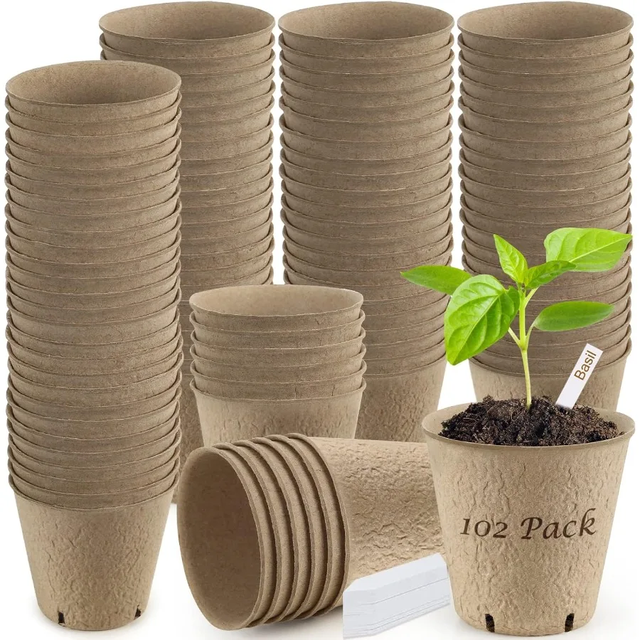 

Peat Pots 102 Pack 3.15 Inch Biodegradable Planting Peat Pots for Seedlings Garden Plant Seed Starter Pots with Drainage Holes