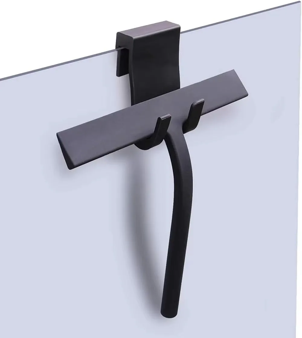 Matte Black Silicone Squeegee Streak Free Cleaning Shower Squeegee for Glass Bathroom Shower Doors Mirrors Tiles Car Windows