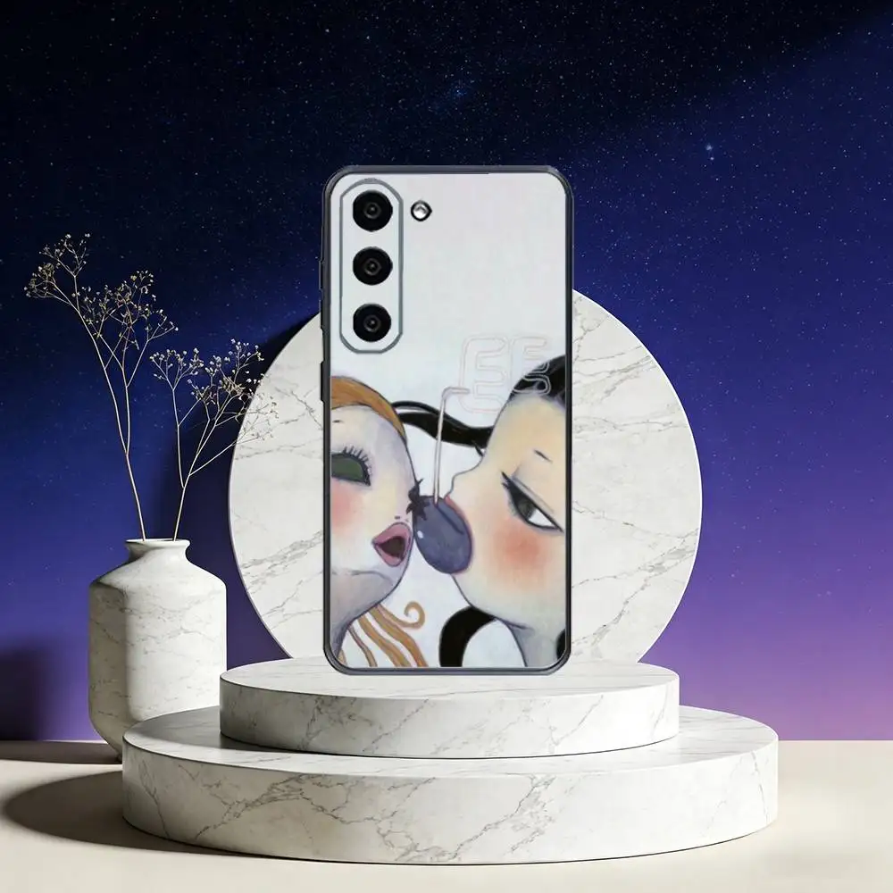 حافظة هاتف A-Art A-Aya T-Takano لهاتف سامسونج جالاكسي A73، A72، A71، A70، A53، A52، A51، غطاء أسود ناعم آخر