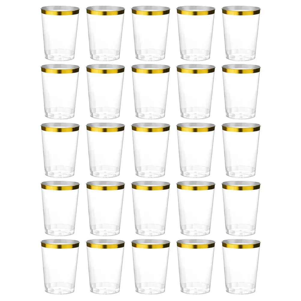 

25pcs 300ml Transparent Wedding Party Beverage Wedding Party Beverage Cups Small Juice Cups for Home Hotel Banquet Bar