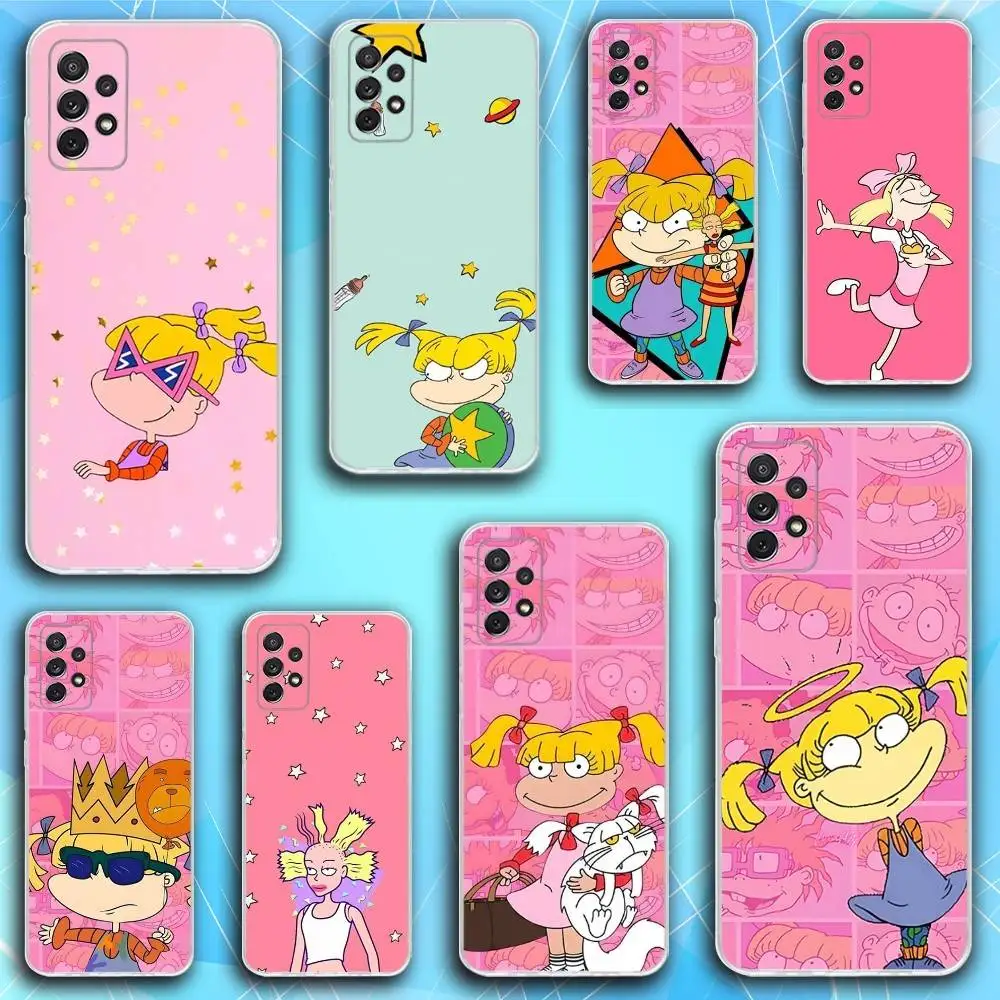 

R-Rugrat Anime A-Angelica Phone Case For Samsung S30,23,21,22,20, FE lite,S10,9,8,7 PIus Note20ultra Soft Transparent