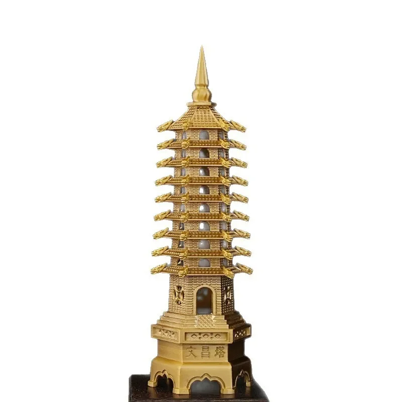 Brass Wenchang Tower Ornament Nine or Thirteen Layer Faucet Style Handicraft
