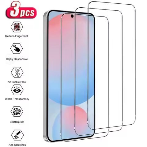 3Packs Tempered Glass Screen Protector for Samsung S25 S24 Ultra Plus S23 S22 S21 FE A55 A35 A15 A05S A54 A34 A14 A04S A12 Glass