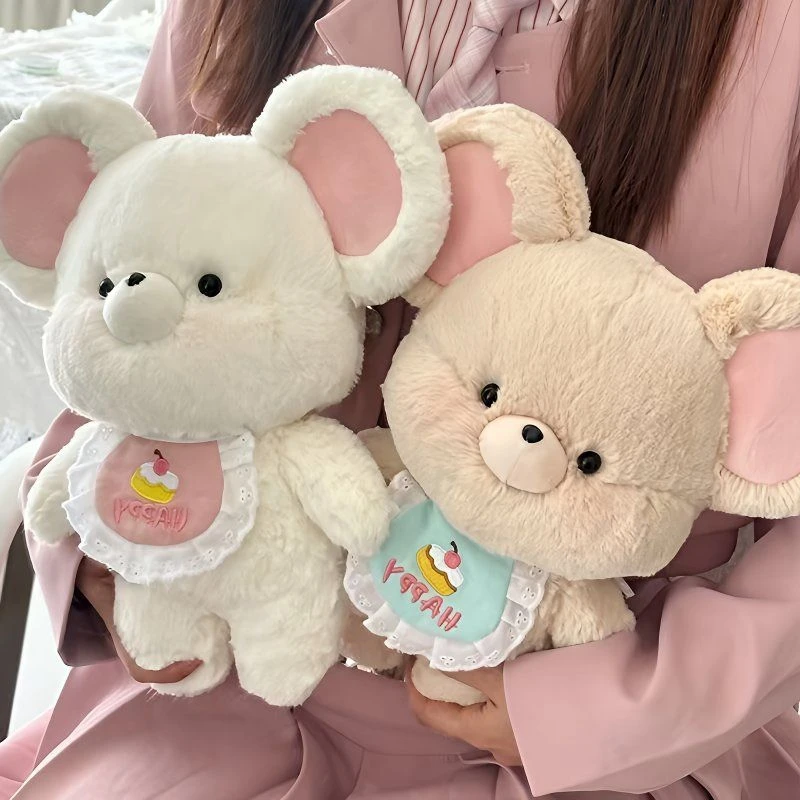 30CM schattige slabbetje muis knuffel om te slapen met liefde rond Kawaii dierenpoppen om kinderen verjaardag kerstcadeaus te geven