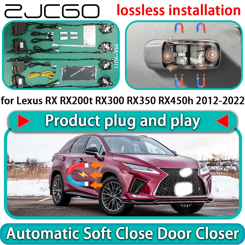 

ZJCGO for Lexus RX RX200t RX300 RX350 RX450h 2012-2022 Auto Pull Soft Close Door Kit Power Latch Door Catch Soft Closing Assist