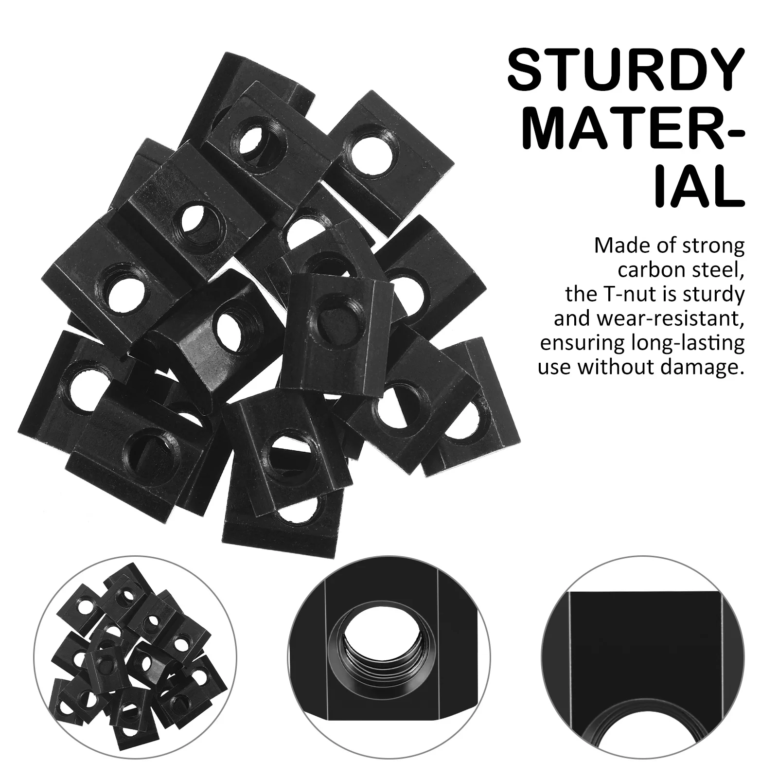 

20 Pcs T Nut Sliding Metal Carbon Steel Black Zinc Plated 5 16 18 Thread T Slot Nuts Set Furniture Woodworking Hardware