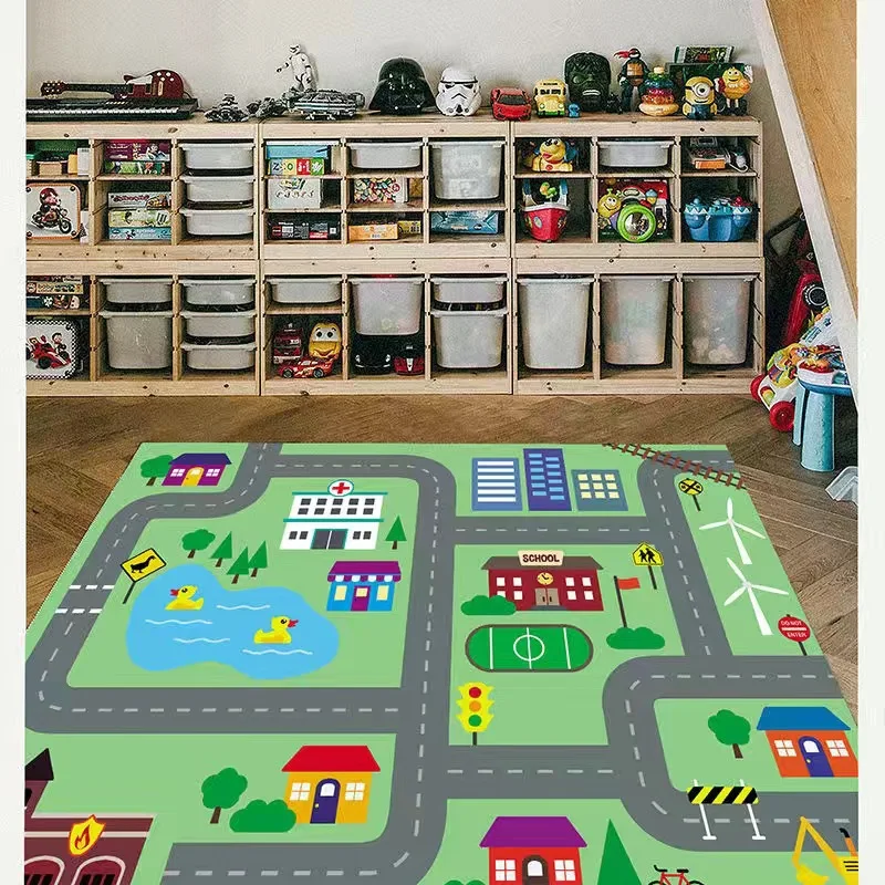 Urban Traffic Maze Carpet Bedroom Living Room Decoration Anti Slip Floor Mat Puzzle Game Rug Game Mats Outdoor Rug