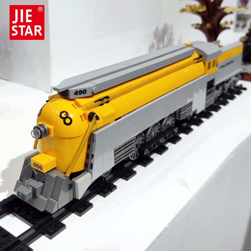 59021 Jiestar Ideas Transportaion Vehicle Lecomotive Steam Train Railway Express Modular Bricks Technical Model