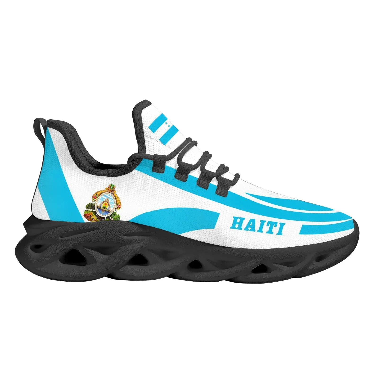 Zapatillas de plataforma con estampado de emblema nacional de Haiti para mujer, Zapatos vulcanizados con cordones ligeros, Zapatos casuales para estudiantes, Zapatos para caminar, otoño