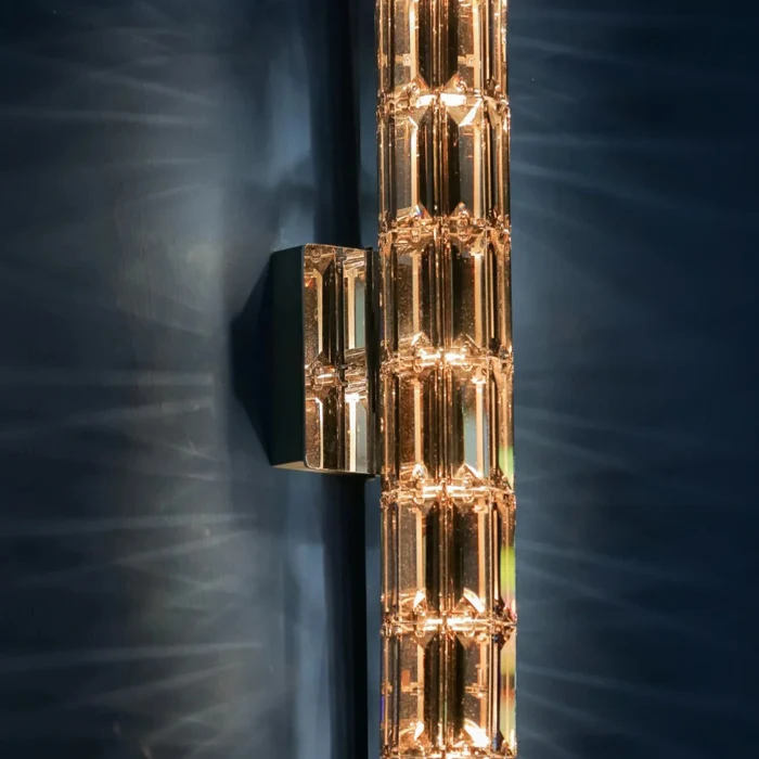 

Custom Interior High Quality Decorative Lighting Wall Lamp Stainless Steel Base Luxurious K9 Crystal Wall Lamp