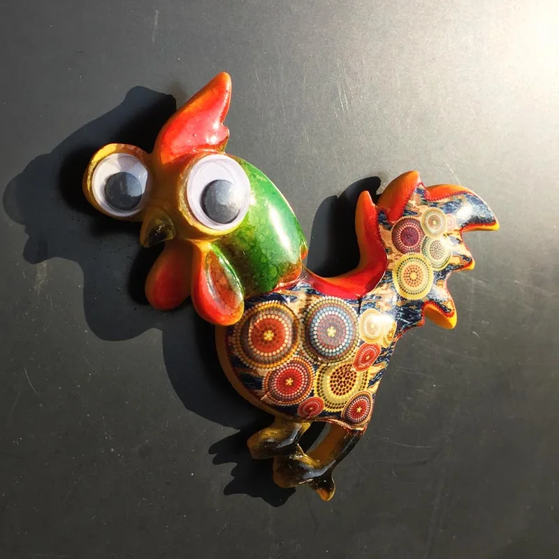 Creative cartoon Rooster 3D refrigerator magnet Tourist souvenirs Refrigerator magnet decoration supplies Collection arts and cr