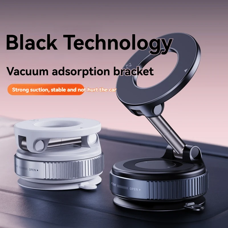 Support magnétique pliable pour voiture, fixation par ventouse puissante pour téléphone portable, avec plaque magnétique et fonction streaming en direct