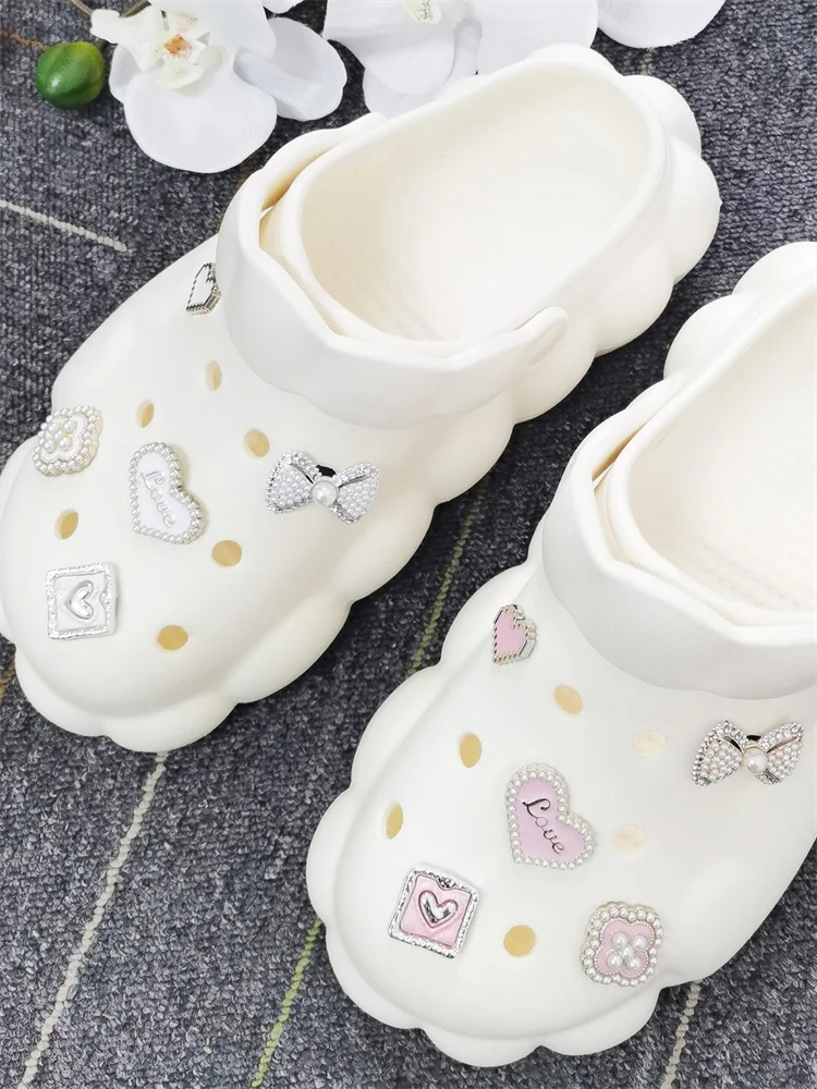 5PCS ABS Shoe Charms Buckles DIY Rhinestone Bowtie Clog Parts Decoration Garden Shoes Accessories For Women Birthday Party Gifts image 4