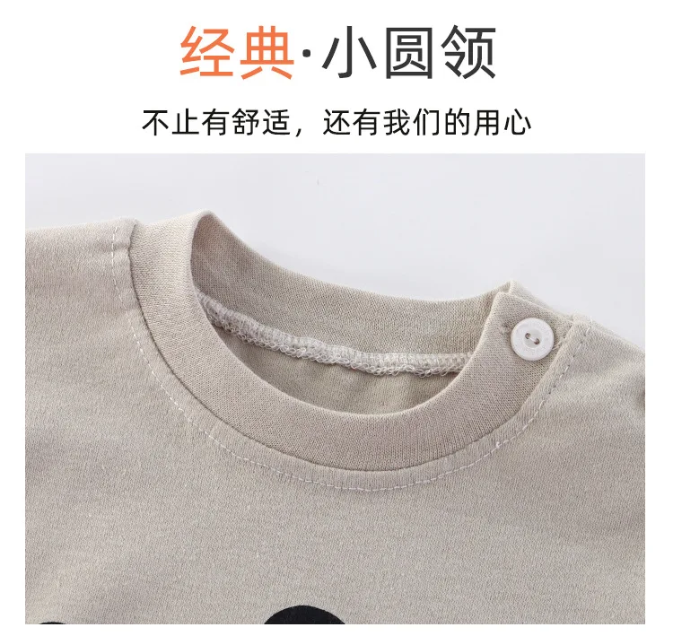 Jungen Mädchen Herbst Baumwolle Langarm-Wärmeset Kinder Weiche Atmungsaktive Heimkleidung Baby Kinder Dehnbare Bequeme Pyjamas Casual – Detail 4
