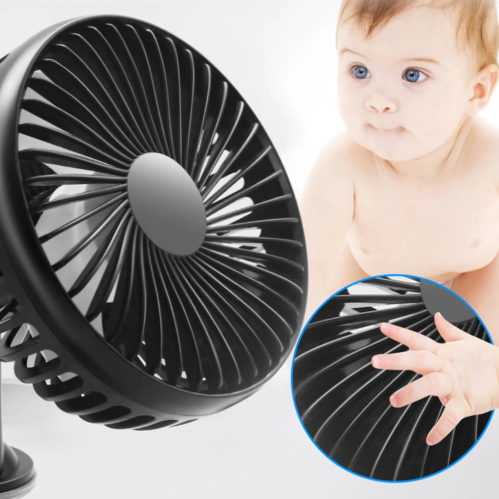 

Car Fan Pushchair Fans for Rooms Auto Single Head Cooling Vent Abs USB Charging Carseat