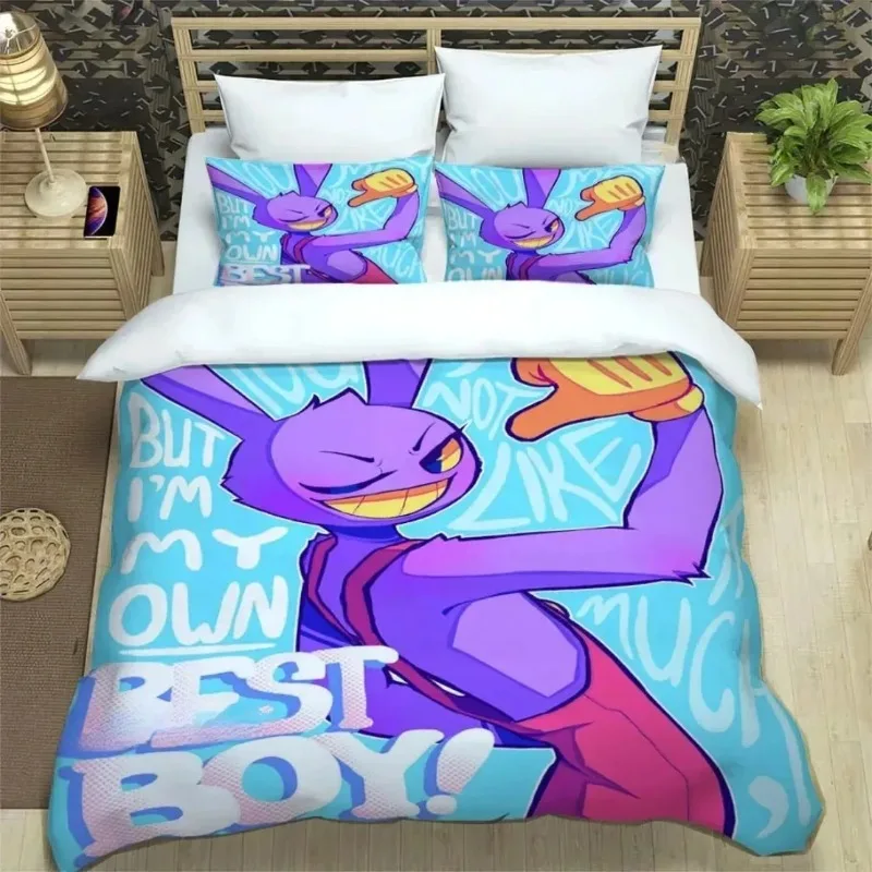 Hot Anime The Amazing Digital Circus Series Bedding Set Creativity Print Bed Sheet Set Single Twin Full Queen King Size Bed Set view 5