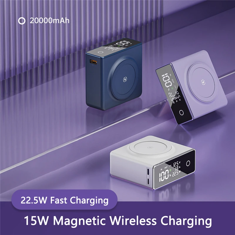 

20000mAh Magnetic Wireless Power Bank for iPhone 15 14 22.5W Fast Charger Powerbank for Macbook Laptop Samsung Huawei Poverbank