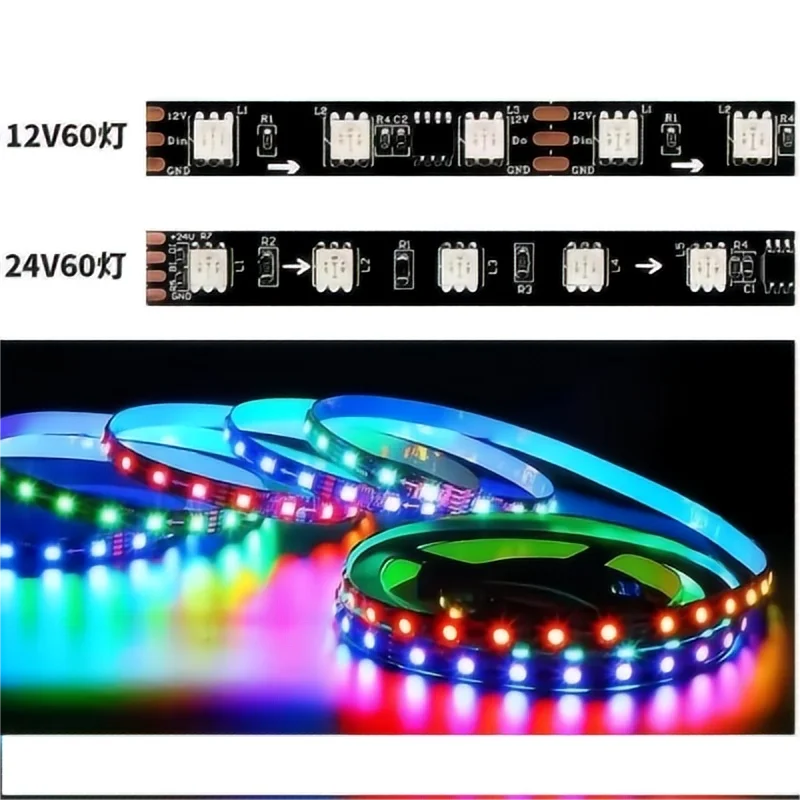 Christmas Lights12V 5m/24V 10m WS2811 RGB Programmable Magic Light Belt Full Color Running Water  Horse Racing LED Light Strip