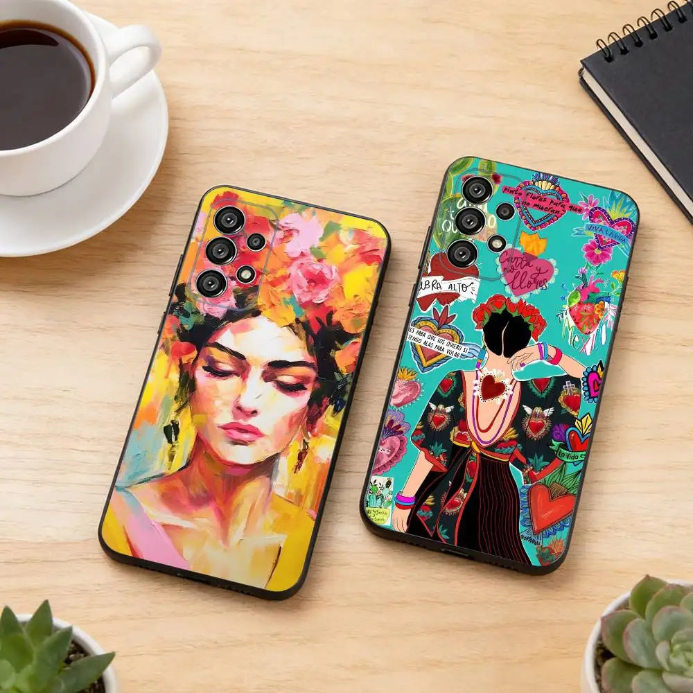 

Fashion FridaS-S K-Kahlo Phone Case For Samsung S25,S24,S21,S22,S23,S30,Ultra,S20,Plus,Fe,Lite,Note,10,Black Cover