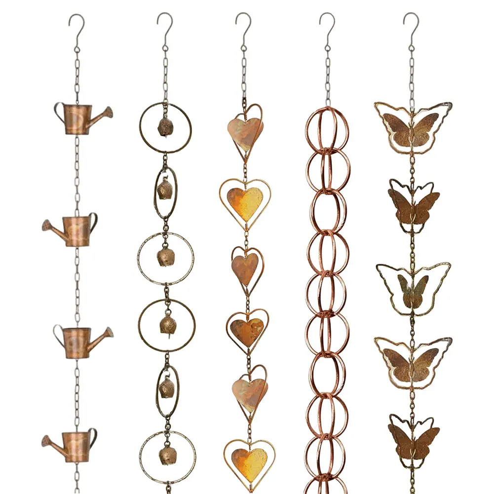 Metal Downspout Rain Chain Multifunction for Indoor Outdoor Decor (Ring)