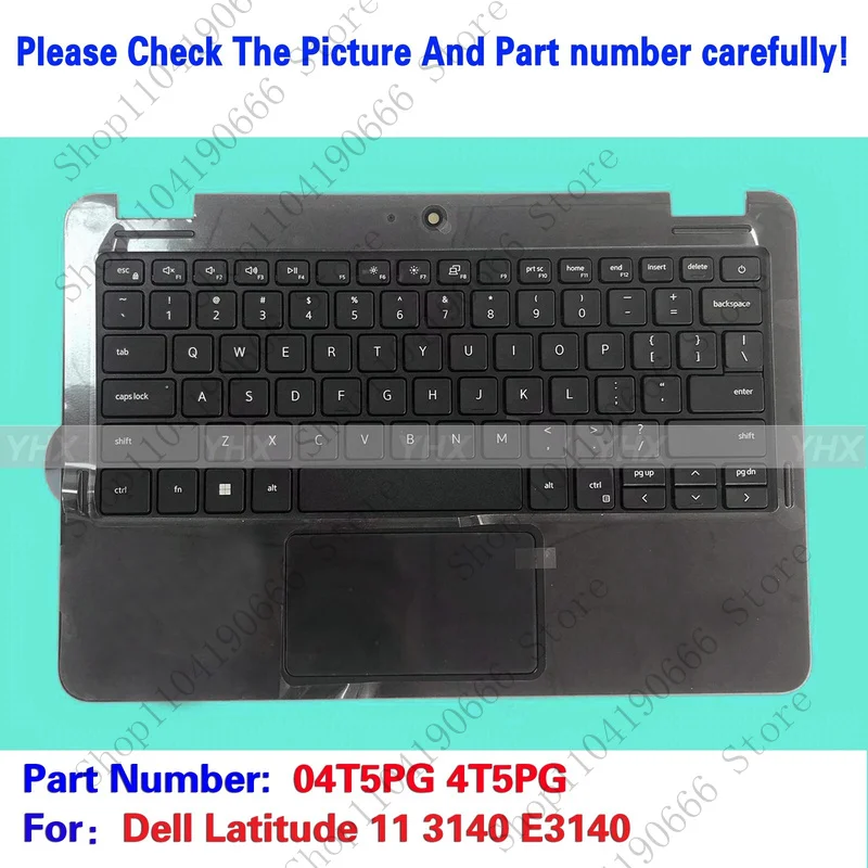 

Компоненты ноутбука Новый 04T5PG 4T5PG для Dell Latitude 11 3140, упор для рук C, чехол + клавиатура + тачпад.