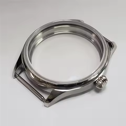 Watch Case for ETA6497 ETA6498, Mineral Mirror Stainless Steel Watch Case 44mm, for ST3600/ST3620 Movement Shell Fits 39mm Dial