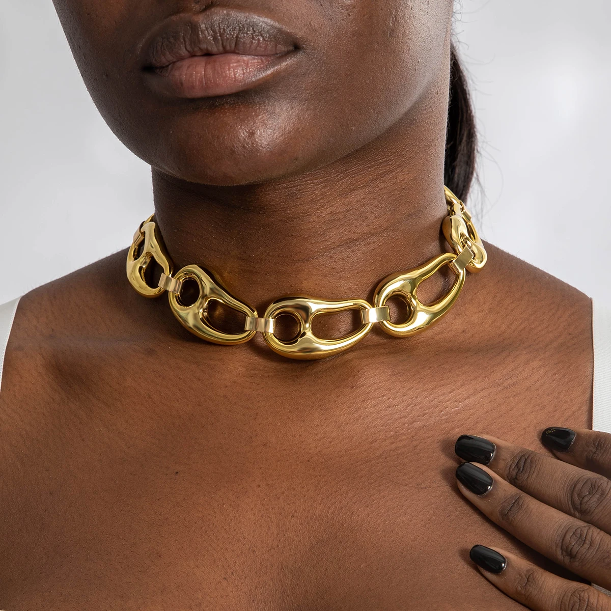 

Tocona 2024 New Fashion Gold Color Adjustable Cuban Chains Necklaces for Women geometry Choker Necklace Jewelry Accessories
