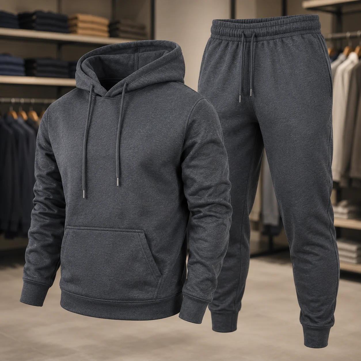 Men Hoodie and Jogger Pants Set 10 Colors Autumn Winter Comfortable Casual Streetwear Two Piece Tracksuit Sportswear Outfit Set