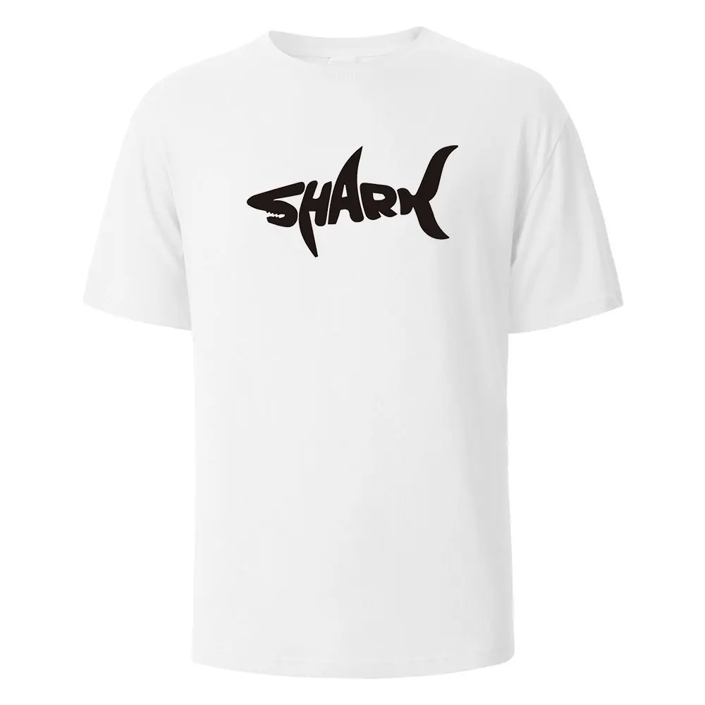 Shark Print T-Shirt 100% Cotton Summer Tees For Men Women Oversize Casual Tops