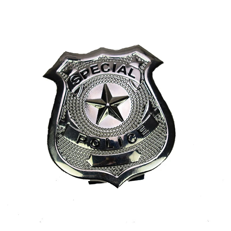 PESENAR Police Series Children Zinc Alloy Badge Holster Necklace Game Wear Accessories Dual-use Badge Waist Clip Back Clip image 4