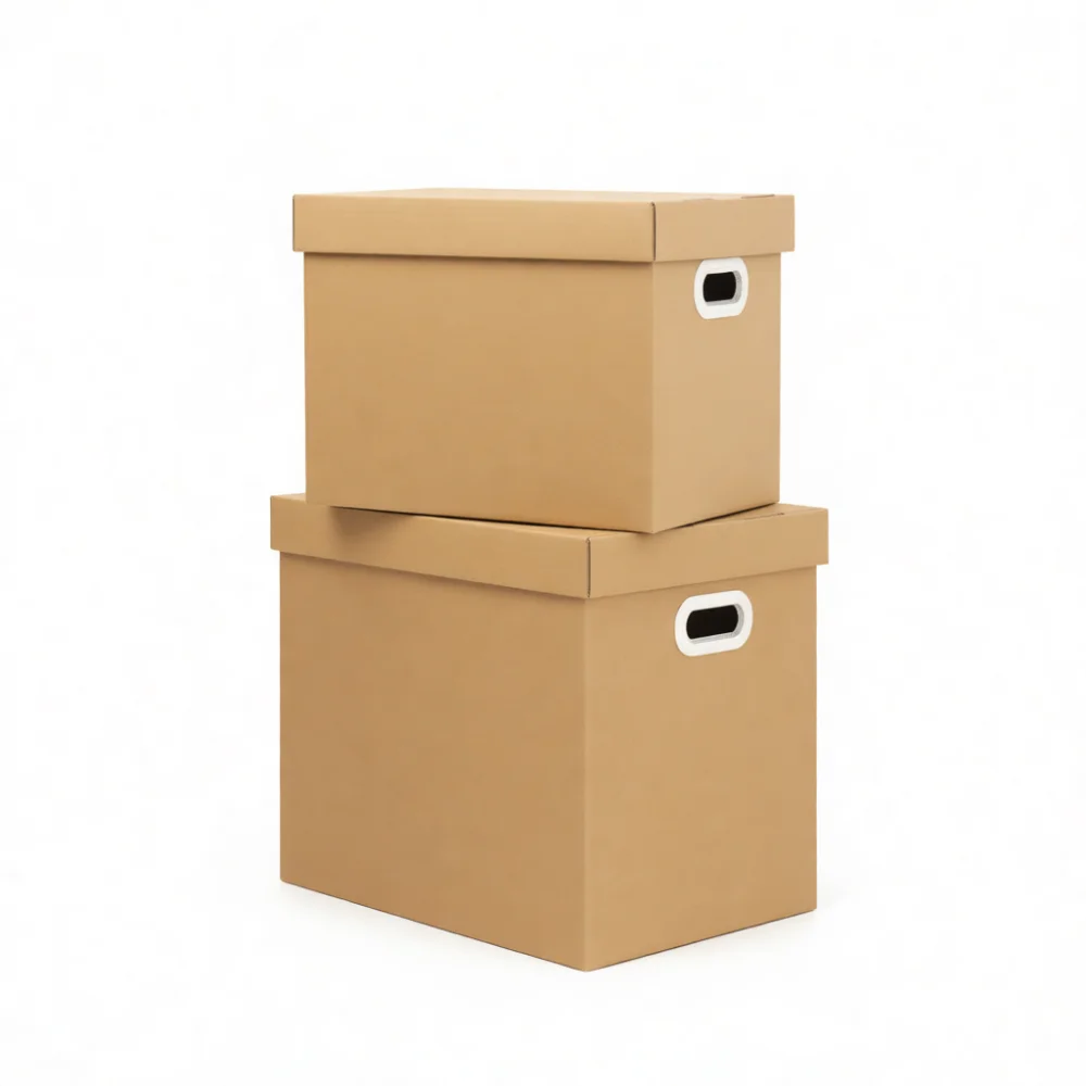 Durable Corrugated Storage Bin With Handle Foldable Organizer Box For Home Organization Clothing Books Toys Accessories
