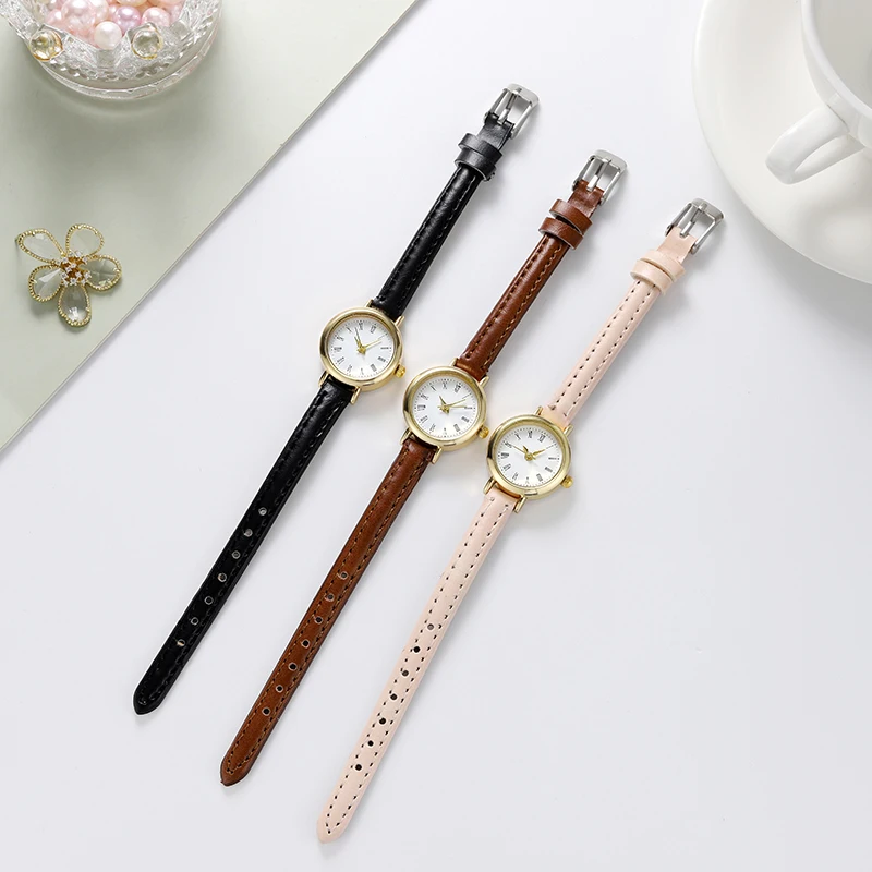 WOKAI-reloj de cuarzo de alta calidad para mujer, cronógrafo informal con esfera pequeña, cinturón delicado, estilo Retro deportivo para estudiantes