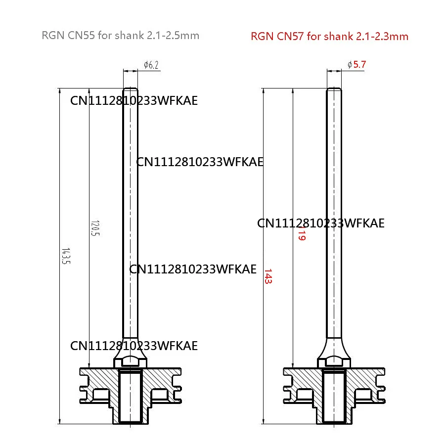 RGN Original Piston set, Coil nailer spare parts, Main Piston Driver Unit for CN45, CN55, CN57,CN70,CN80