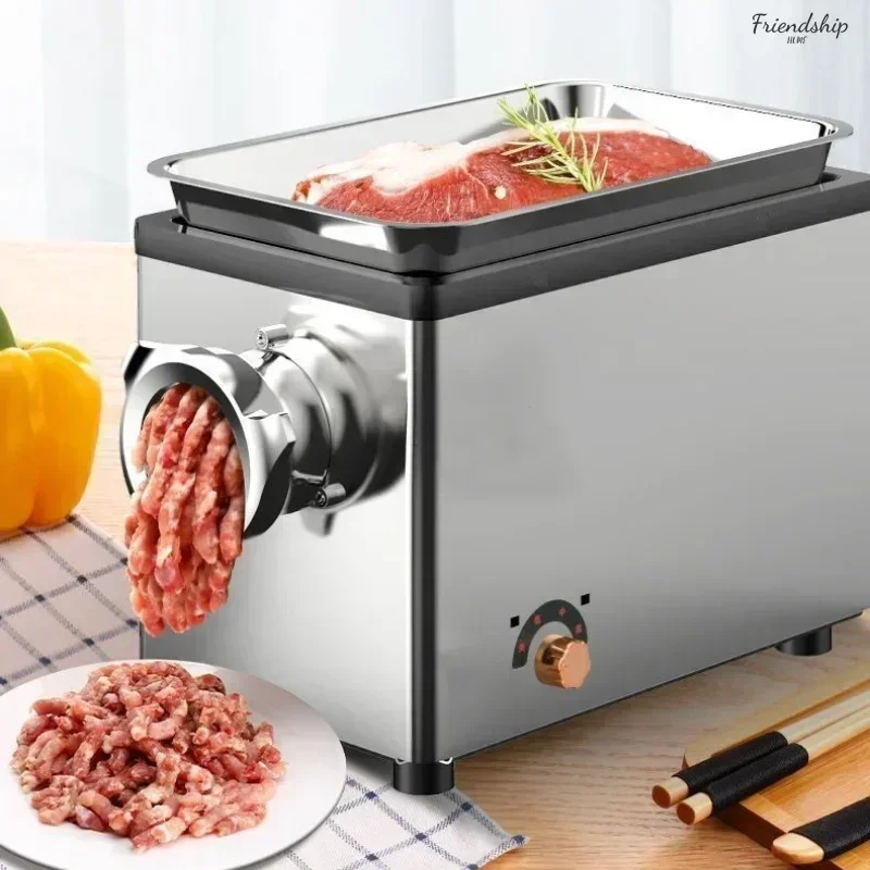 Nuevo picadora de carne. Alta potencia. Acero inoxidable. Comercial. Eléctrico automático. Para carne, pimienta, relleno de dumplings, enema de salchicha.