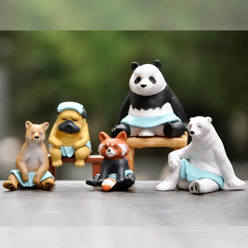 Kawaii Accessories  Sauna Animals Red Panda Giant Panda Shiba Inu, Polar Bear, Pug, Gift Decorations for Children and Classmates