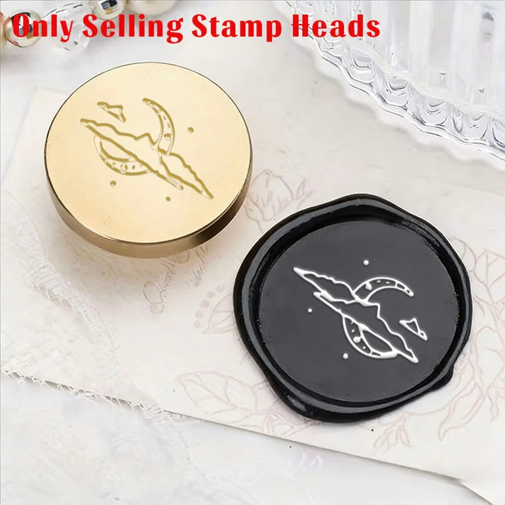 1PC Moon pattern Brass Seal Perfect for Wedding Invitations, Holiday Cardsand Gift Wrapping