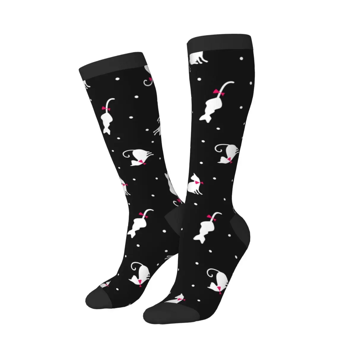 Spring/autumn over the knee socks Cute Cat Bow Pattern school dance long stocking