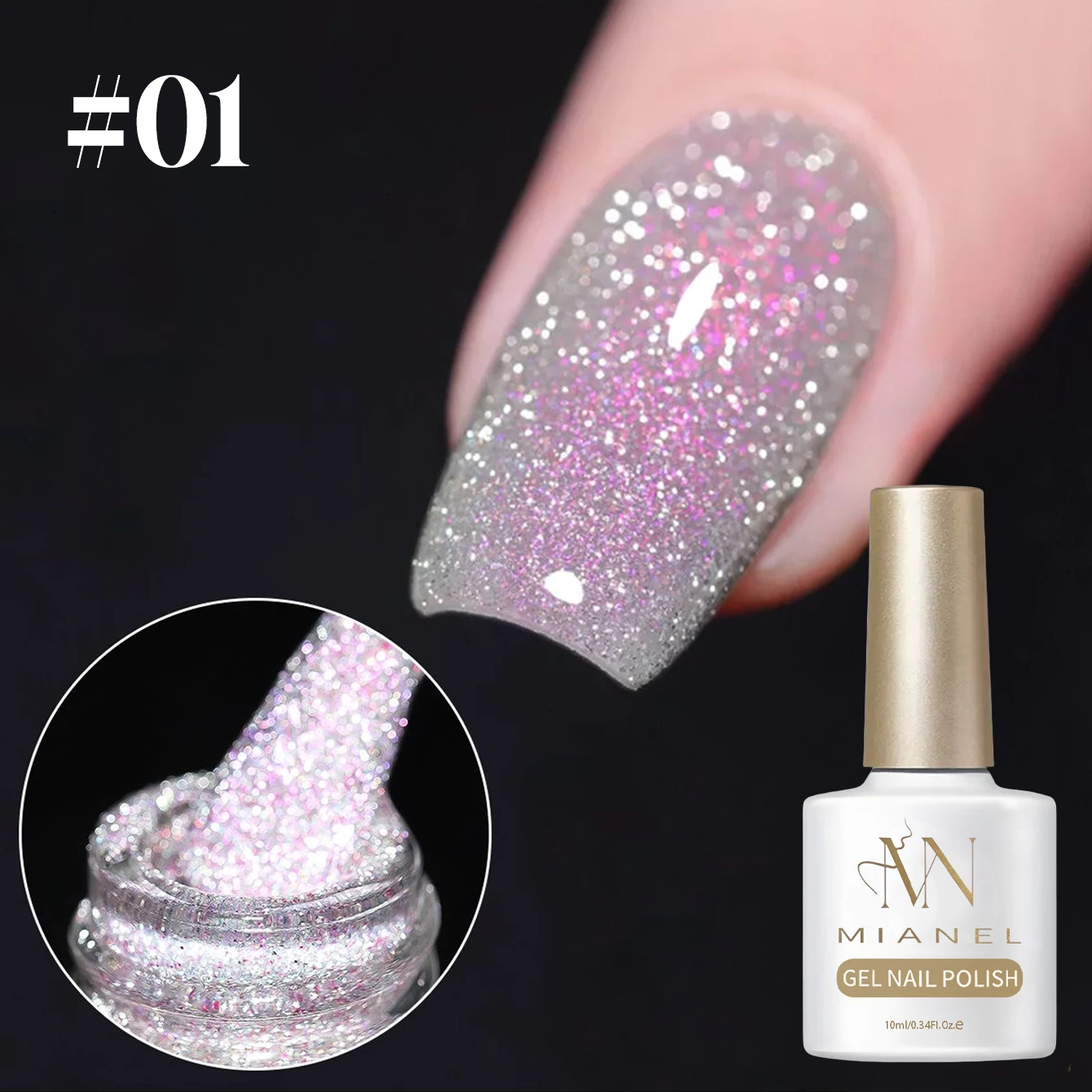 10ML 파이어플라이 댄스 쉬머 다이아몬드 젤 반사 디스코 글리터 네일 폴리시 눈부신 파인 쉬머 2025 가을 겨울 신상품