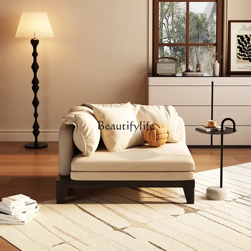 

LJY *solid wood single sofa bed, living room, study, sitting and lying dual-purpose Nordic folding retractable sofa