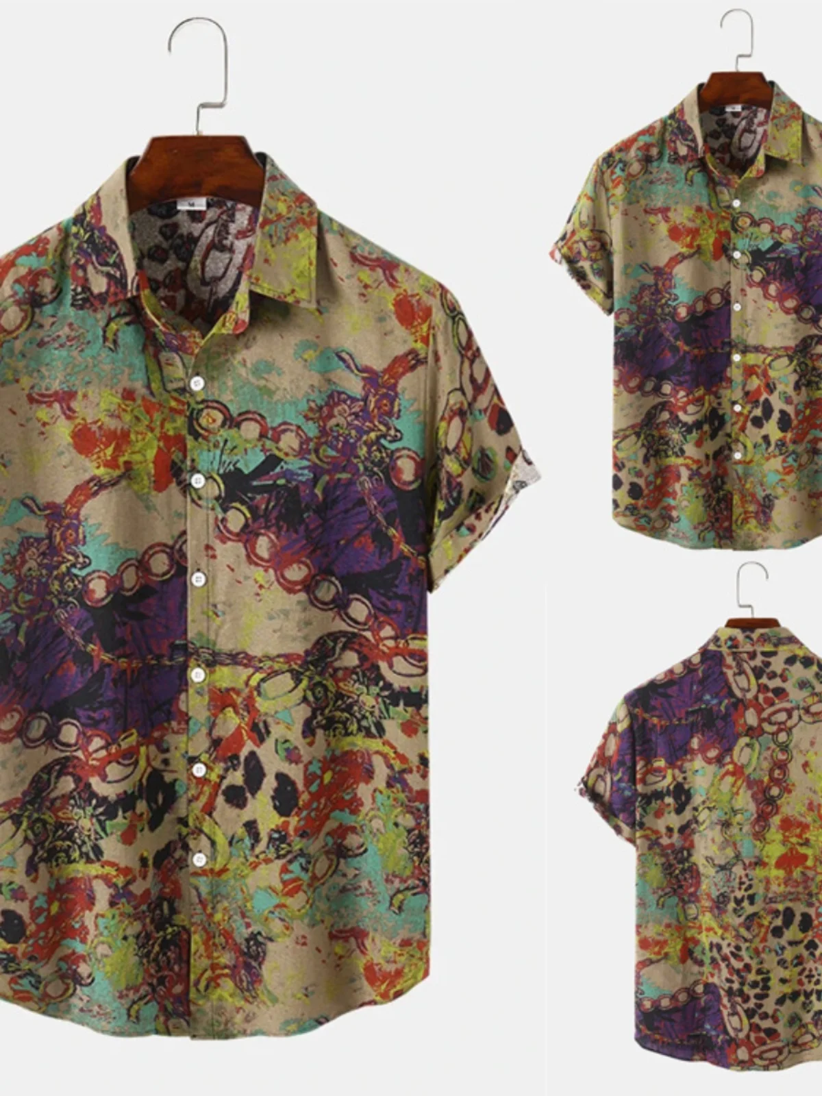 

Camo Print ort Sve irt Men's Loose Fit Breathable Moisture ng Autumn Wear Floral Pattern Casual irt