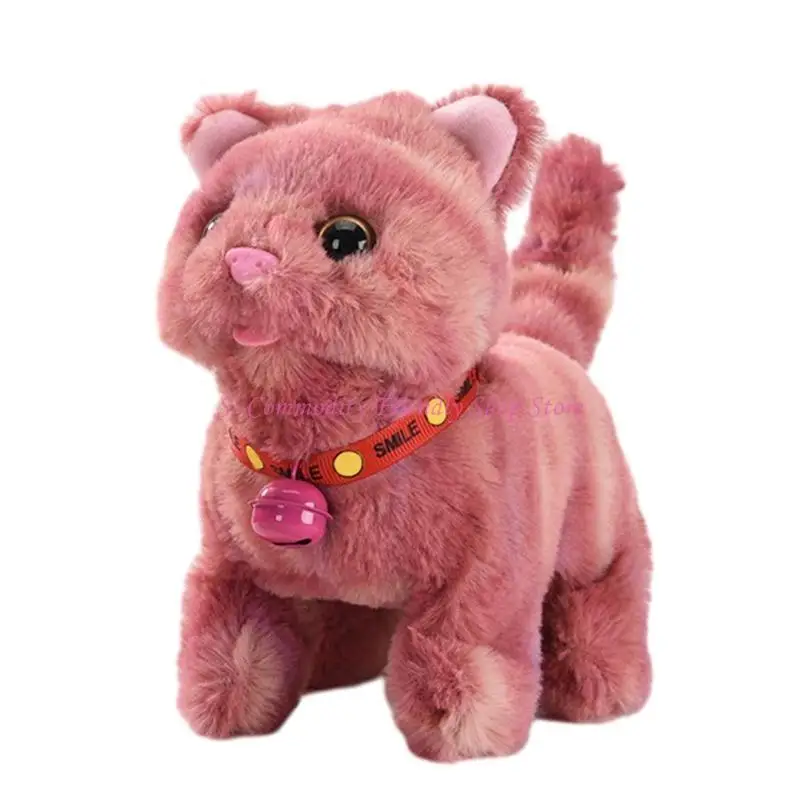 85AE Walking Toy Electronic Interactive Plush Pet Walking Meowing Great Gifts