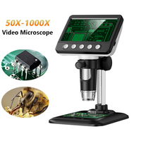 4.3 Inch Digital Microscope 2MP 1000X Magnification IPS Display 8 LED Light Built in Storage Electronic Microscopio for Repair