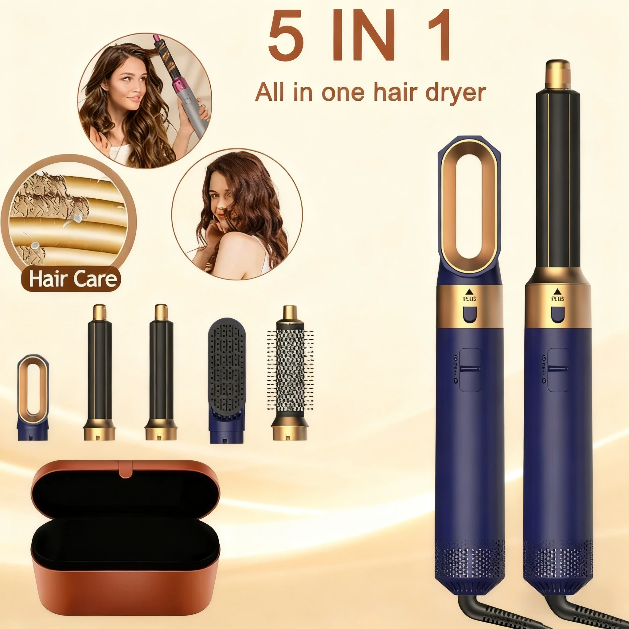 

Фен 5 в 1, расческа с горячим воздухом, профессиональный выпрямитель для волос, щипцы для завивки волос, инструмент для укладки волос для салона и домашнего использования